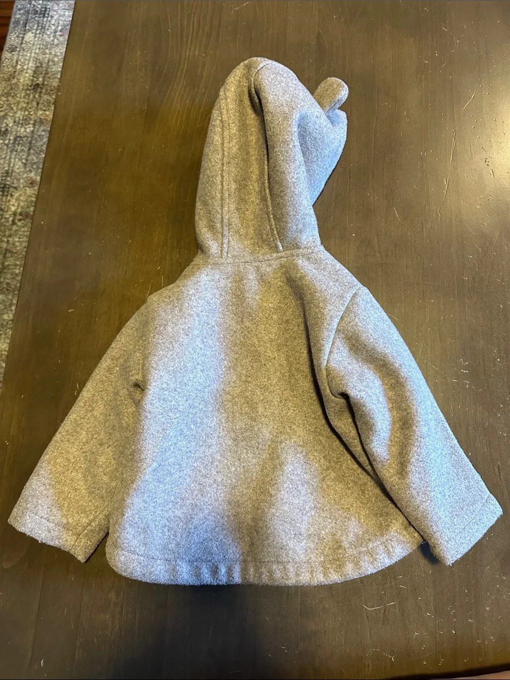 Children's Brown Hooded Toggle Pea Coat